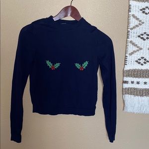 Cropped Mistletoe Sweater
